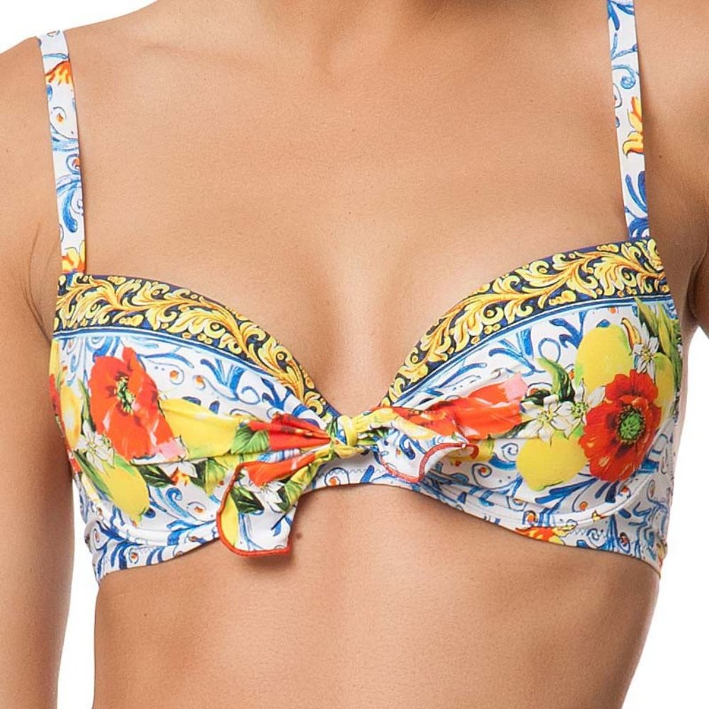 Antigel Lemon Floral Bikini Top 34A